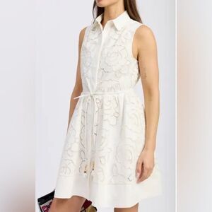 En saison women’s medium Marisol cotton shirt dress eyelet floral